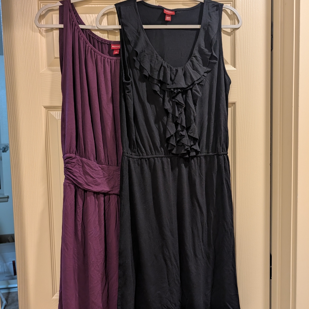 Bundle of 2 Women's Dresses - Black and Purple